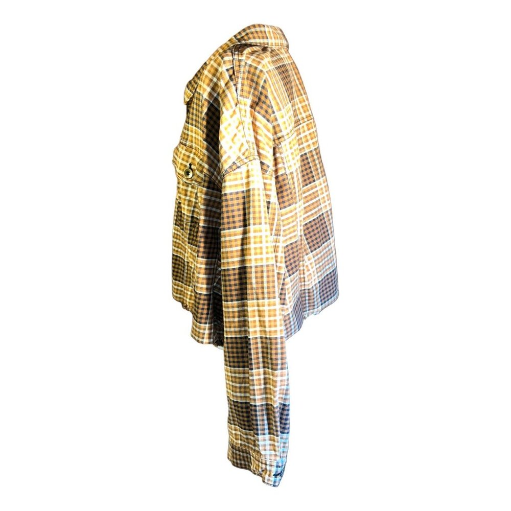 Plus Size Womens Plaid Button-Up Cropped Shirt 26/28W By Cato - Picture 7 of 11